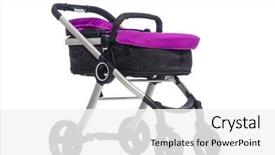  Presentation with background - Amazing PPT layouts having kids wheel chair - child pram isolated backdrop and a  colored foreground