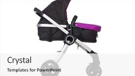  Presentation with pink and white roses shabby chic country - Presentation design with kids wheel chair - child pram isolated background and a white colored foreground