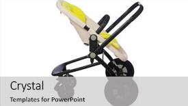  Presentation with pink and white roses shabby chic country - PPT theme having kids wheel chair - child pram isolated background and a  colored foreground