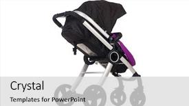  Presentation with background - PPT theme having kids wheel chair - child pram isolated background and a light gray colored foreground