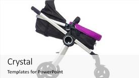  Presentation with pink and white roses shabby chic country - Presentation consisting of kids wheel chair - child pram isolated background and a  colored foreground