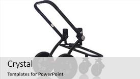  Presentation with pink and white roses shabby chic country - PPT theme enhanced with kids wheel chair - child pram isolated background and a  colored foreground