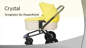  Presentation with pink and white roses shabby chic country - Slide deck with kids wheel chair - child pram isolated background and a  colored foreground