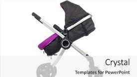  Presentation with pink and white roses shabby chic country - Amazing slide set having kids wheel chair - child pram isolated backdrop and a white colored foreground