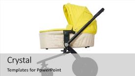  Presentation with pink and white roses shabby chic country - PPT layouts having kids wheel chair - child pram isolated background and a  colored foreground