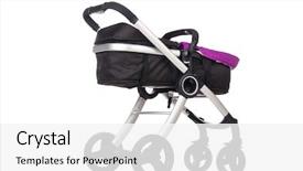  Presentation with pink and white roses shabby chic country - Audience pleasing PPT theme consisting of kids wheel chair - child pram isolated backdrop and a white colored foreground