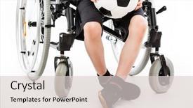  Presentation with kids wheelchair - Amazing slide deck having kids wheel chair - invalid or disabled child boy backdrop and a light gray colored foreground