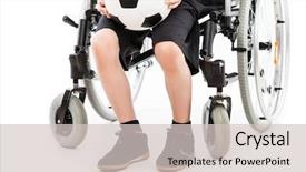  Presentation with kids wheelchair - Slide deck with kids wheel chair - invalid or disabled child boy background and a lemonade colored foreground