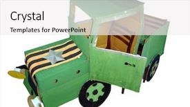  Presentation with paper - PPT theme having kids wheel chair - paper car background and a white colored foreground