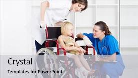  Presentation with nurse - Beautiful presentation theme featuring doctor nurse and little girl backdrop and a light gray colored foreground