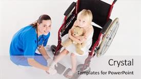  Presentation with medical healt - Presentation having medical healt accident children - doctor or nurse bandage little background and a light gray colored foreground