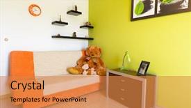  Presentation with orange green white - Slide set consisting of portrait of juices and infused waters from various tropical fruit background and a coral colored foreground