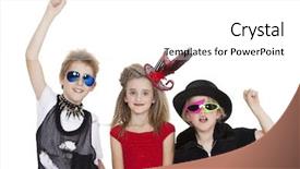  Presentation with fancy dress - Colorful presentation design enhanced with kids with fancy dress backdrop and a  colored foreground
