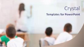  Presentation with school kids - Beautiful presentation featuring kids-with-teacher-kids backdrop and a sky blue colored foreground