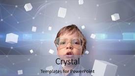  Presentation with luminous - Amazing theme having boyhood - little boy with luminous cubes backdrop and a seafoam green colored foreground