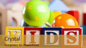  Presentation with wooden toy - Beautiful theme featuring kids world toy backdrop and a gold colored foreground