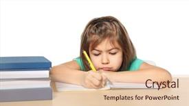  Presentation with cute sandwich - Cool new slides with kids writing - cute little girl doing homework backdrop and a lemonade colored foreground