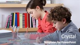  Presentation with learning - PPT theme enhanced with charming tanned girl running across a sandy beach along the ocean background and a light gray colored foreground