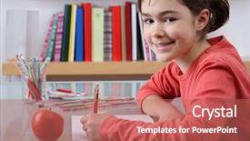  Presentation with learning - Audience pleasing slides consisting of left hand - girl learning backdrop and a coral colored foreground