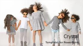  Presentation with african american teen girls - Colorful theme enhanced with kidspeace - five cute african girls backdrop and a soft green colored foreground