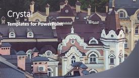  Presentation with city church - Audience pleasing presentation consisting of kiev-city-old-town-ukraine backdrop and a dark gray colored foreground