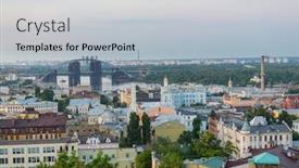  Presentation with city church - Audience pleasing PPT theme consisting of kiev-city-old-town-ukraine backdrop and a light gray colored foreground