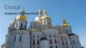 Presentation with ukraine - Presentation having kiev-pechersk-lavra-monastery background and a light blue colored foreground