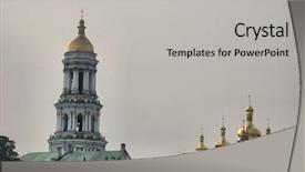  Presentation with ukraine - Audience pleasing slides consisting of kiev-pechersk lavra monastery in kiev ukraine backdrop and a light gray colored foreground