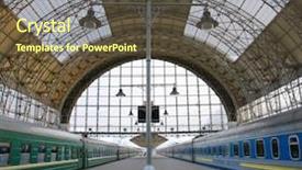  Presentation with russia - Presentation theme enhanced with kiev railway station in moscow background and a tawny brown colored foreground