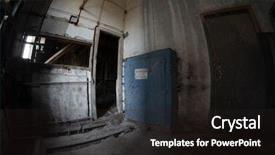  Presentation with decay - PPT theme with industrial decay kiev sign - danger high voltage ru background and a wine colored foreground