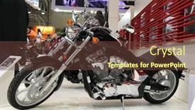  Presentation with motobike - Presentation design having kiev-ukraine-april-7 background and a tawny brown colored foreground