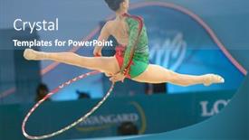  Presentation with rhythmic gymnastics gymnastics - Slide deck enhanced with kiev-ukraine-august-28-senyue background and a teal colored foreground