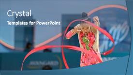  Presentation with rhythmic gymnastics gymnastics - PPT theme featuring kiev-ukraine-august-29-aliya background and a teal colored foreground