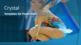  Presentation with rhythmic gymnastics gymnastics - Presentation design having kiev-ukraine-august-30-yana background and a ocean colored foreground