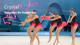  Presentation with rhythmic gymnastics gymnastics - Cool new PPT theme with ripple effect - water splash blue with bubbles backdrop and a white colored foreground