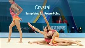  Presentation with rhythmic gymnastics gymnastics - Slides enhanced with kiev-ukraine-august-31-team background and a  colored foreground
