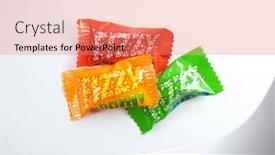  Presentation with confectionery - Colorful presentation theme enhanced with kiev-ukraine-february-1-2019 backdrop and a coral colored foreground