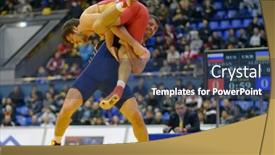  Presentation with wrestling - Audience pleasing slide deck consisting of kiev-ukraine-february-16-match backdrop and a tawny brown colored foreground