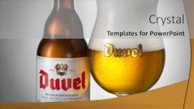  Presentation with beer bottle - Presentation with kiev-ukraine-january-29-2014 background and a light gray colored foreground