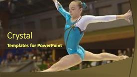  Presentation with gymnastics - Audience pleasing presentation theme consisting of kiev-ukraine-march-31-unidentified backdrop and a tawny brown colored foreground