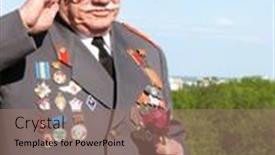  Presentation with veteran - Slide deck enhanced with kiev-ukraine-may-9-soviet background and a coral colored foreground