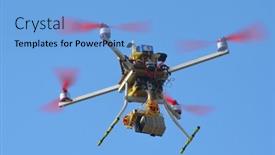  Presentation with camera drone - Cool new presentation theme with kiev-ukraine-nov-3-quadrocopter backdrop and a light blue colored foreground