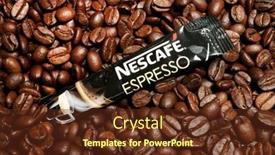  Presentation with beverage - Beautiful presentation theme featuring kiev-ukraine-november-1-2017 backdrop and a tawny brown colored foreground