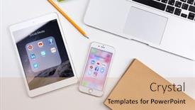  Presentation with ipad - Slide set featuring kiev-ukraine-october-03-2017 background and a coral colored foreground