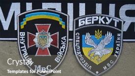  Presentation with riot police - Colorful PPT theme enhanced with kiev-ukraine-sept-3-chevrones backdrop and a  colored foreground