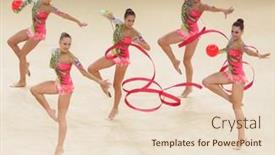  Presentation with gymnastics - Amazing presentation theme having boat trip sea journey safety backdrop and a gray colored foreground.