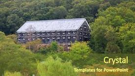  Presentation with japanese style - PPT theme consisting of kikunoyo brewery this building is background and a tawny brown colored foreground