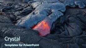  Presentation with hawaii - Presentation theme consisting of kilauea active volcano on big background and a tawny brown colored foreground