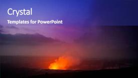  Presentation with hawaii - PPT theme featuring kilauea active volcano on big background and a royal blue colored foreground