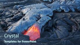  Presentation with hawaii - PPT theme with kilauea active volcano on big island hawaii background and a ocean colored foreground